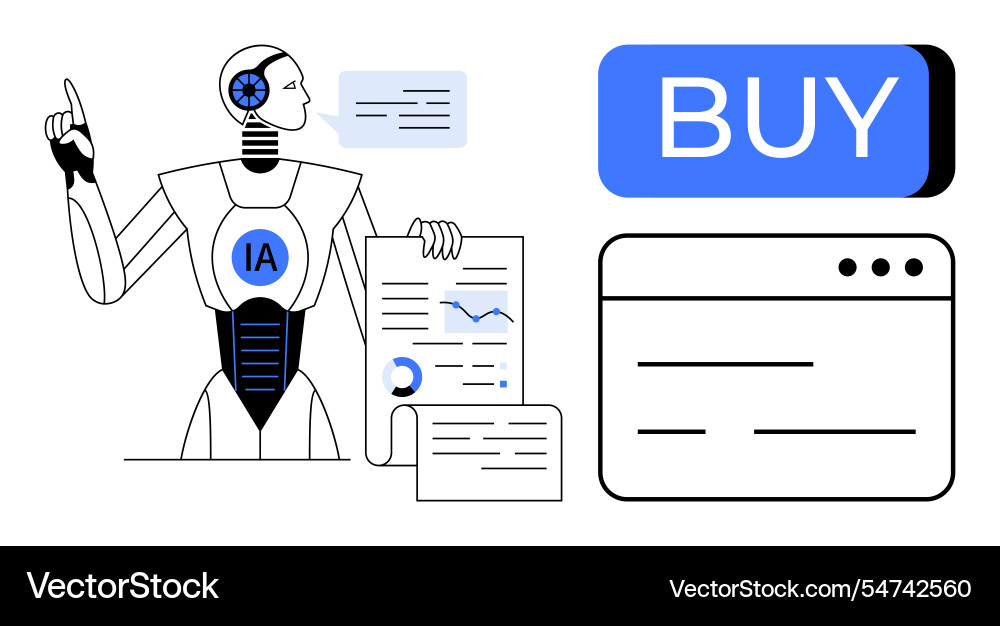 Ai assistant analyzing data with charts and online Ai assistant analyzing data with charts and online vector image