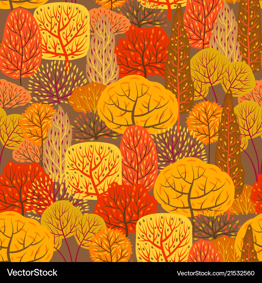 Autumn Tree Pattern vector image