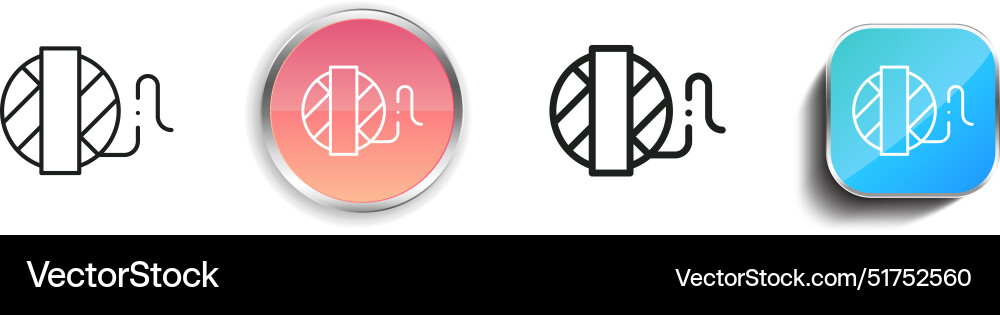 Ball of wool icon thin linear regular and button vector image