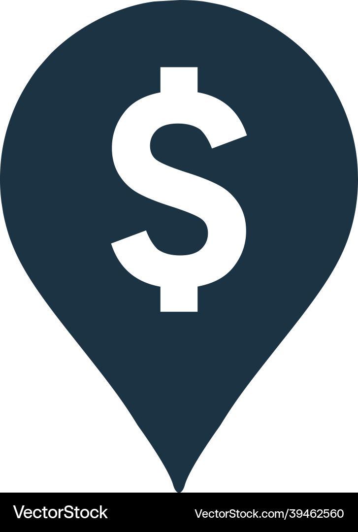Bank pointer dollar location icon simple editable vector image