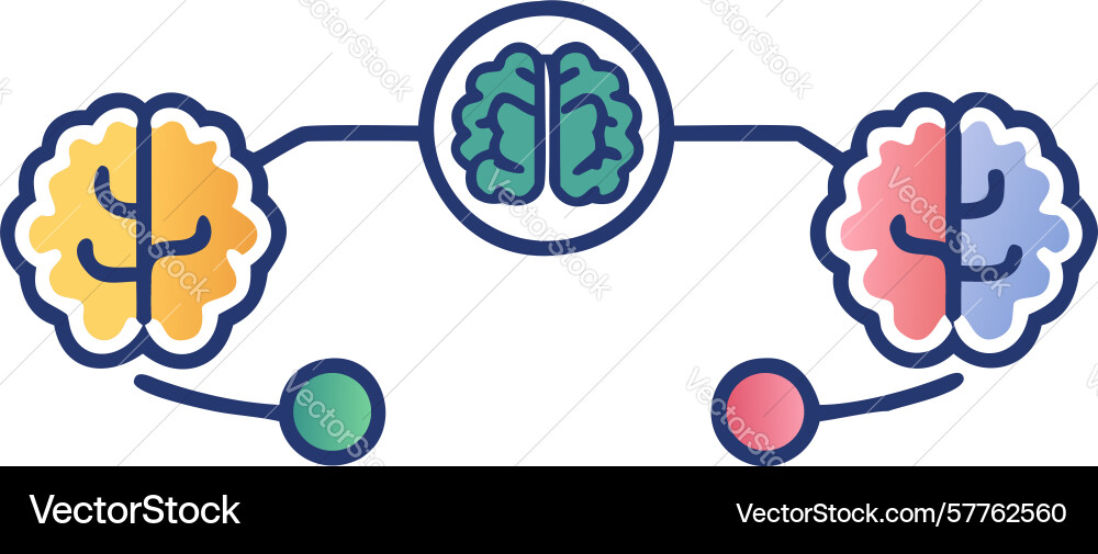 Brain connectivity network neural science design vector image