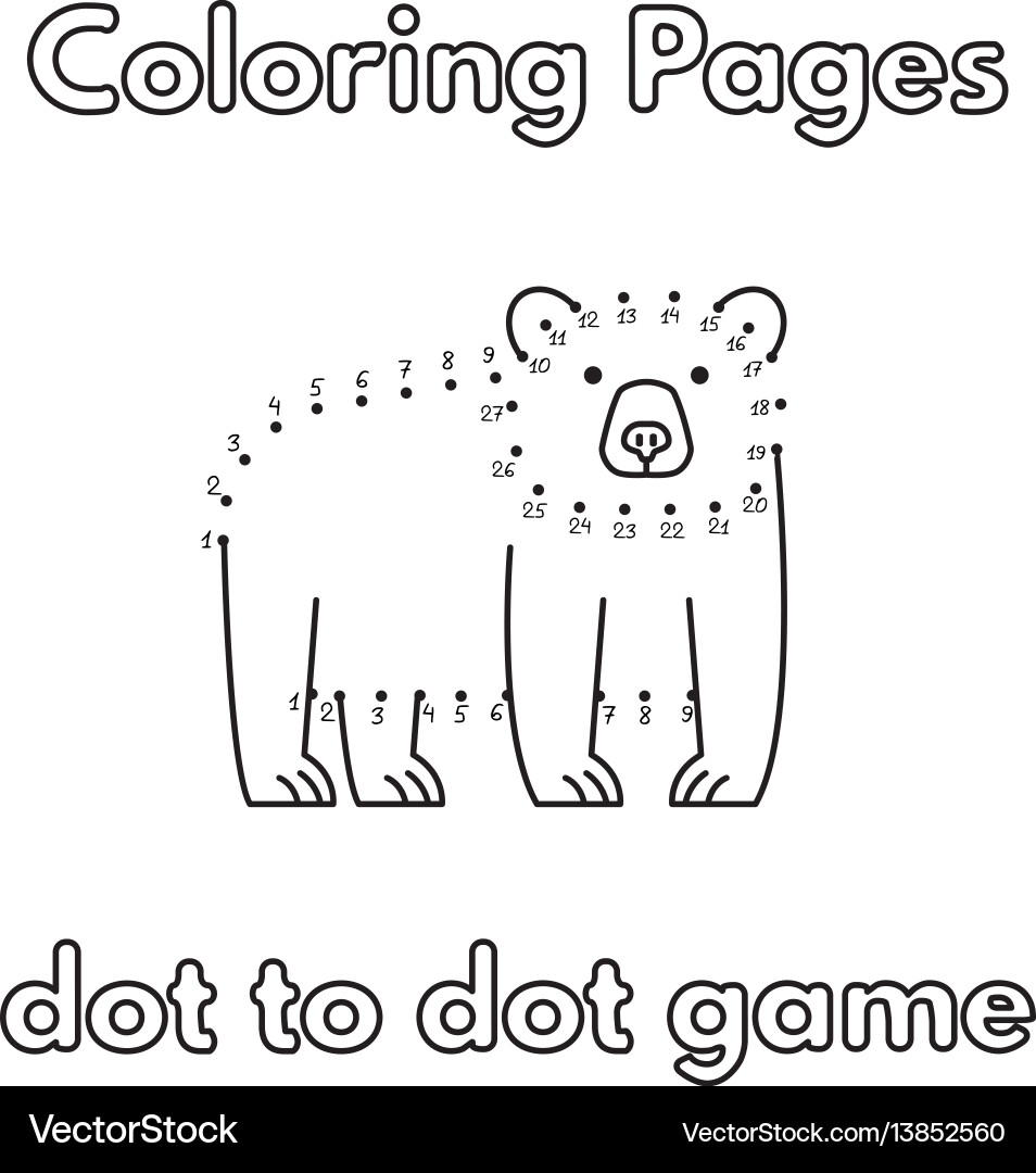 Cartoon bear coloring book vector image