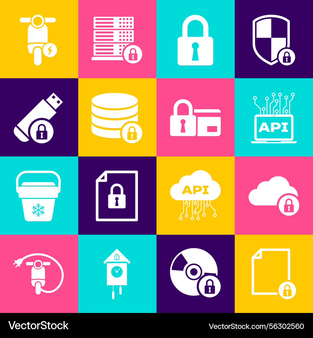 Cloud Computing Security Icons vector image