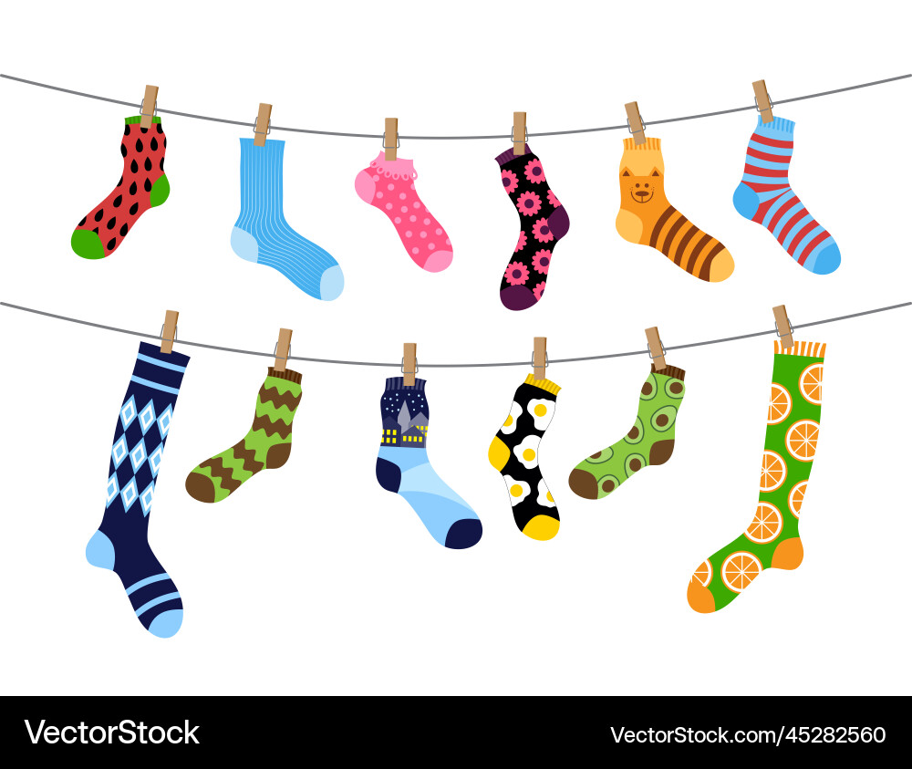 Educational match game sock lines rope activity Vector Image