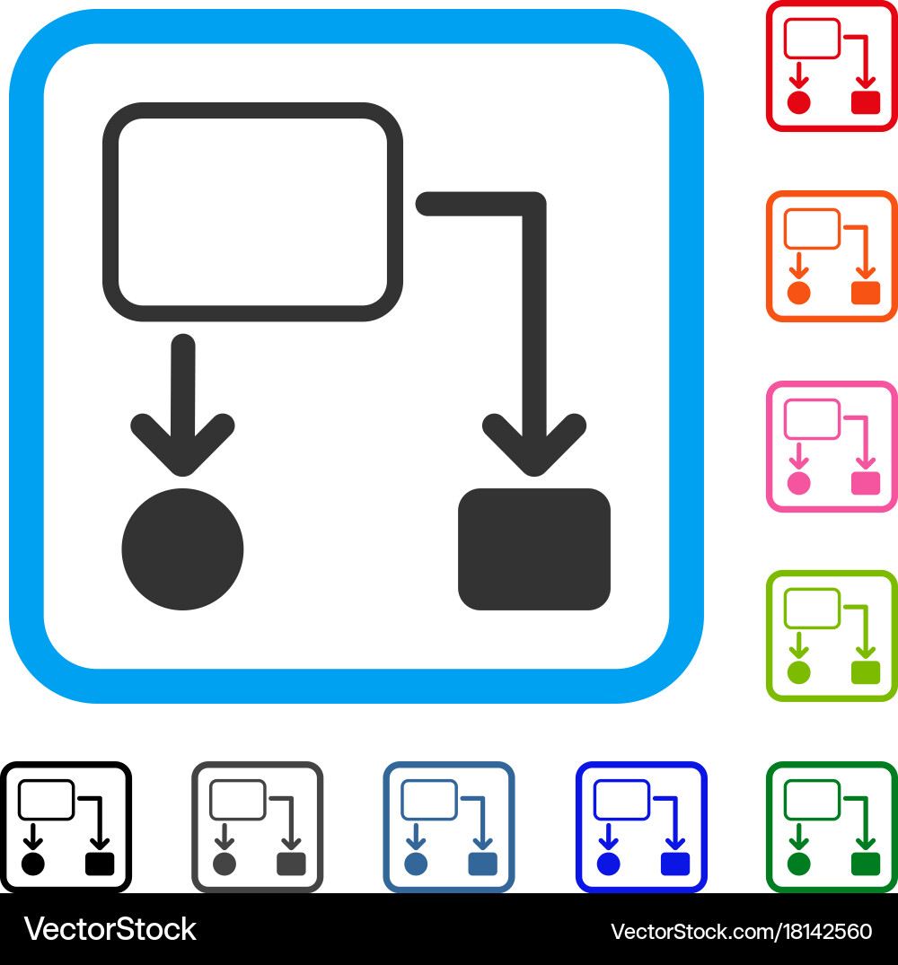 Flowchart scheme framed icon Vector Image