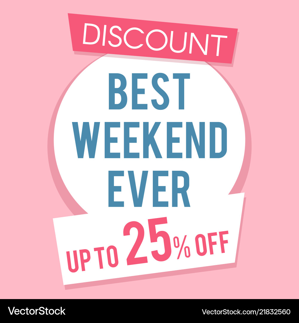 Pink discount sale banner template flat Pink discount sale banner template flat vector image