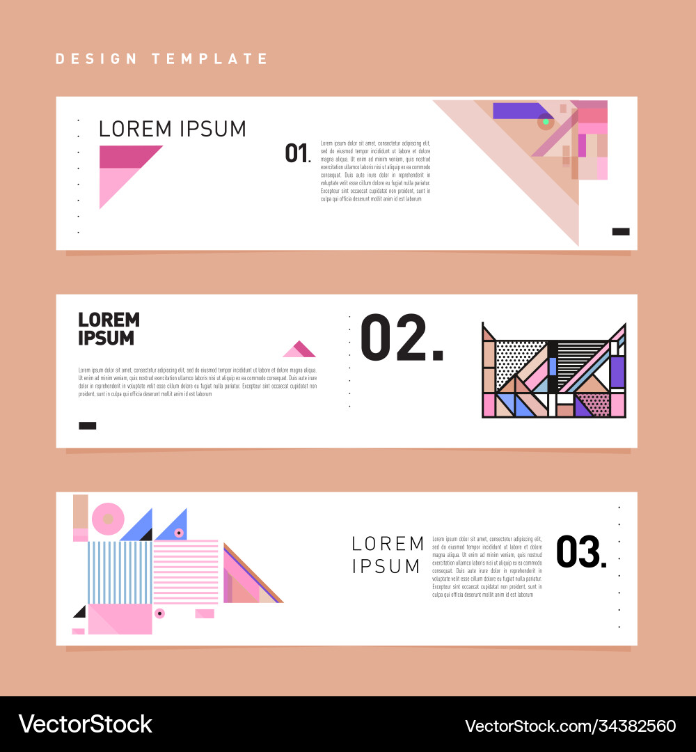 Set abstract banner web design template retro Set abstract banner web design template retro vector image