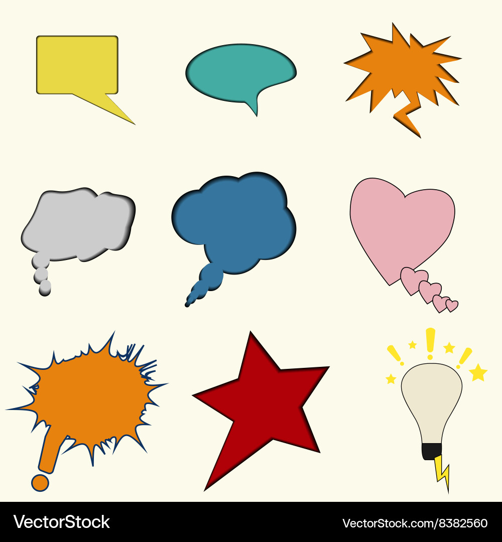 Speech bubbles set Vector Image