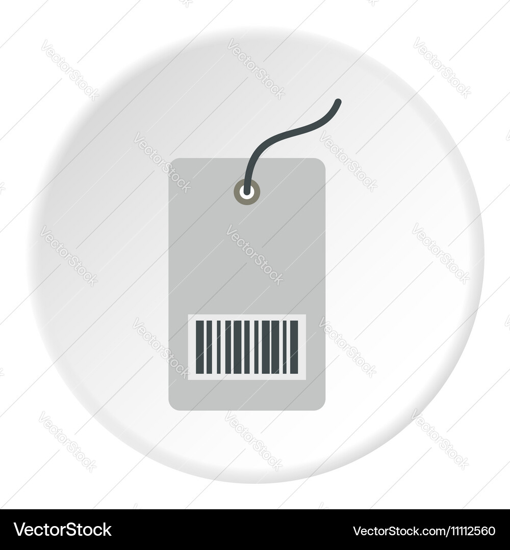 Tag with bar-code icon flat style vector image