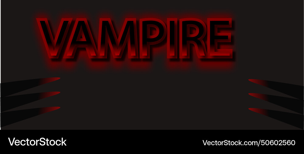 Vampire editable text effect 3d emboss gradient Vampire editable text effect 3d emboss gradient vector image
