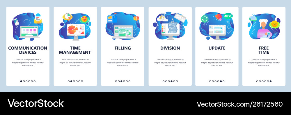 Website and mobile app onboarding screens vector image