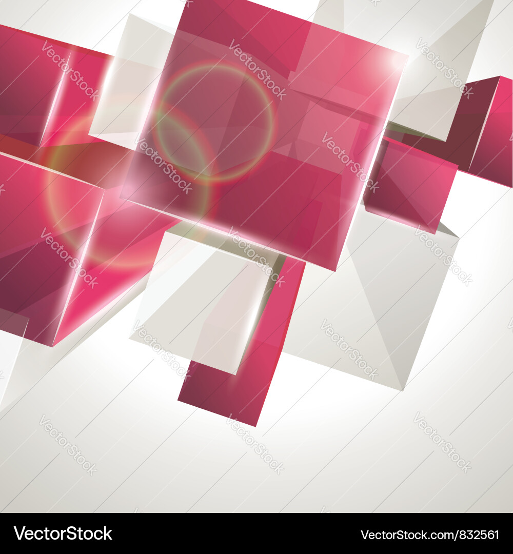 3d glass rectangles abstract background Vector Image