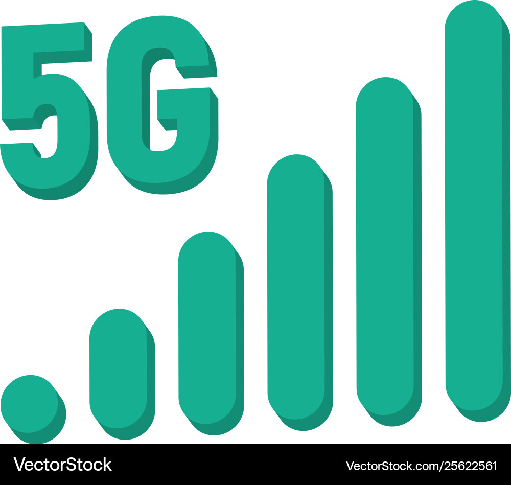5g flat isometric concept Vector Image