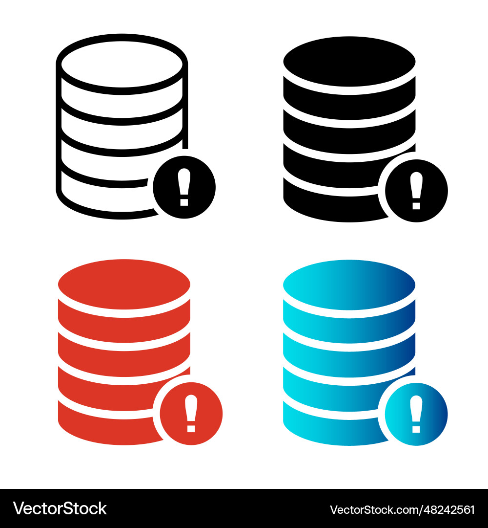 Abstract database error silhouette Abstract database error silhouette vector image