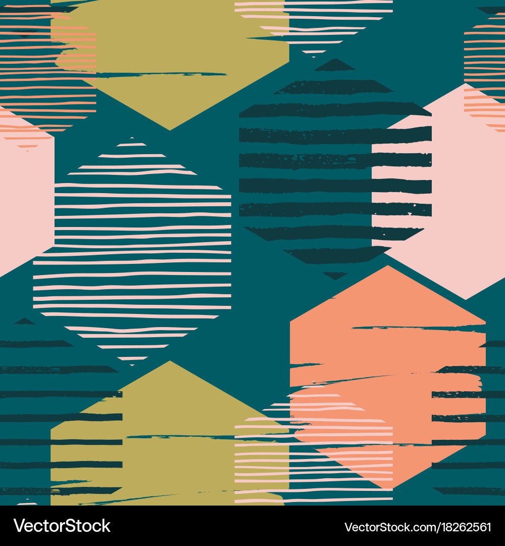 Abstract geometric seamless repeat pattern vector image