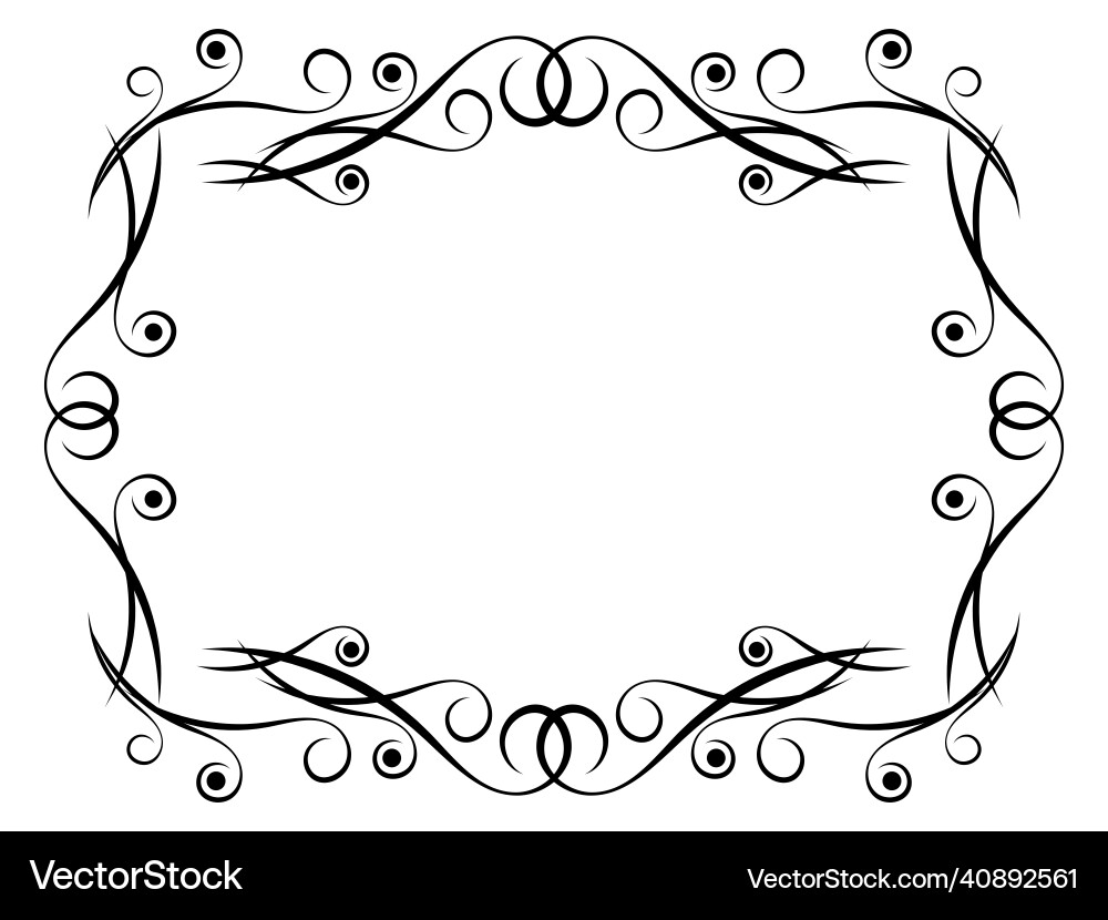 Art Deco Scroll Frame - Swirls & Nouveau Vector Image