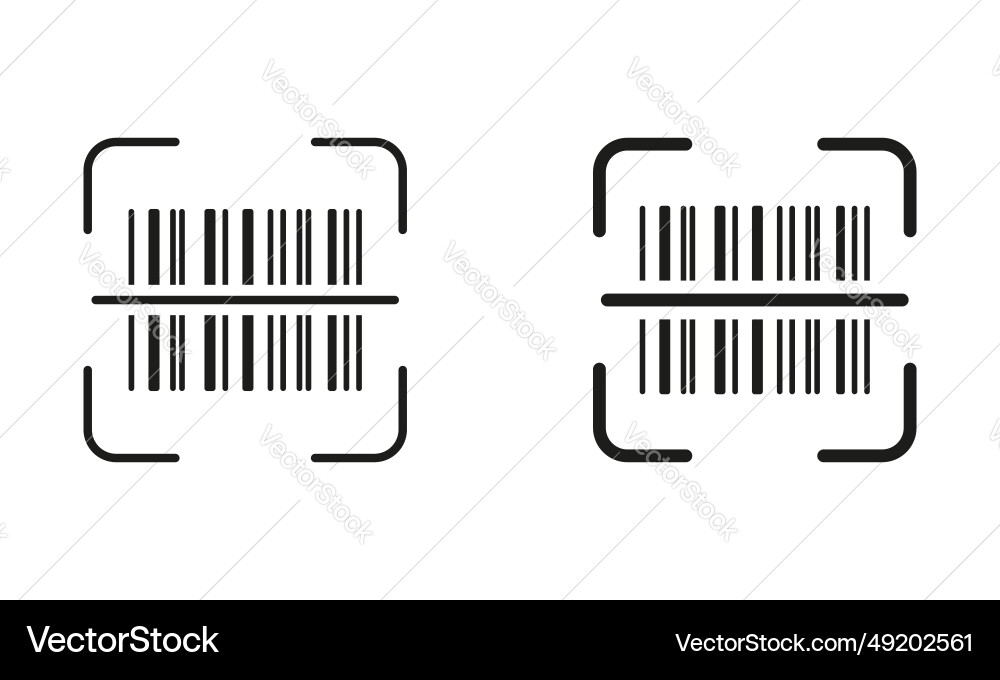 Barcode-Tag-Scanner Piktogramm-Scan-Bar-Code-Linie Barcode-Tag-Scanner Piktogramm-Scan-Bar-Code-Linie vektorbild