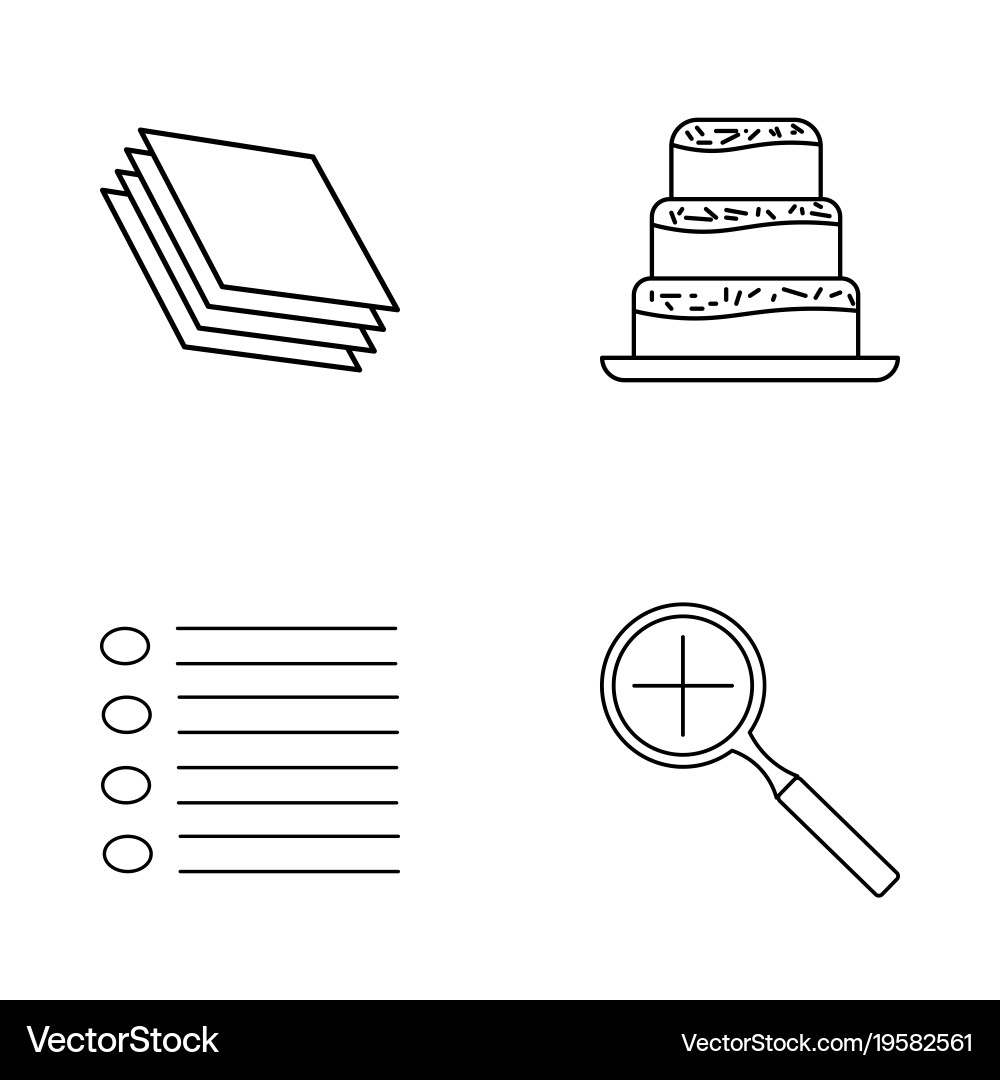 Basic elements outline icons set linear icon vector image