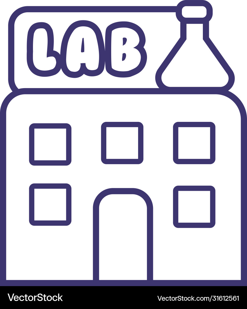 Building lab line style icon Vector Image