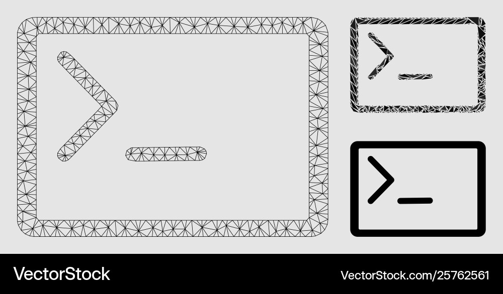 Coding console mesh network model vector image