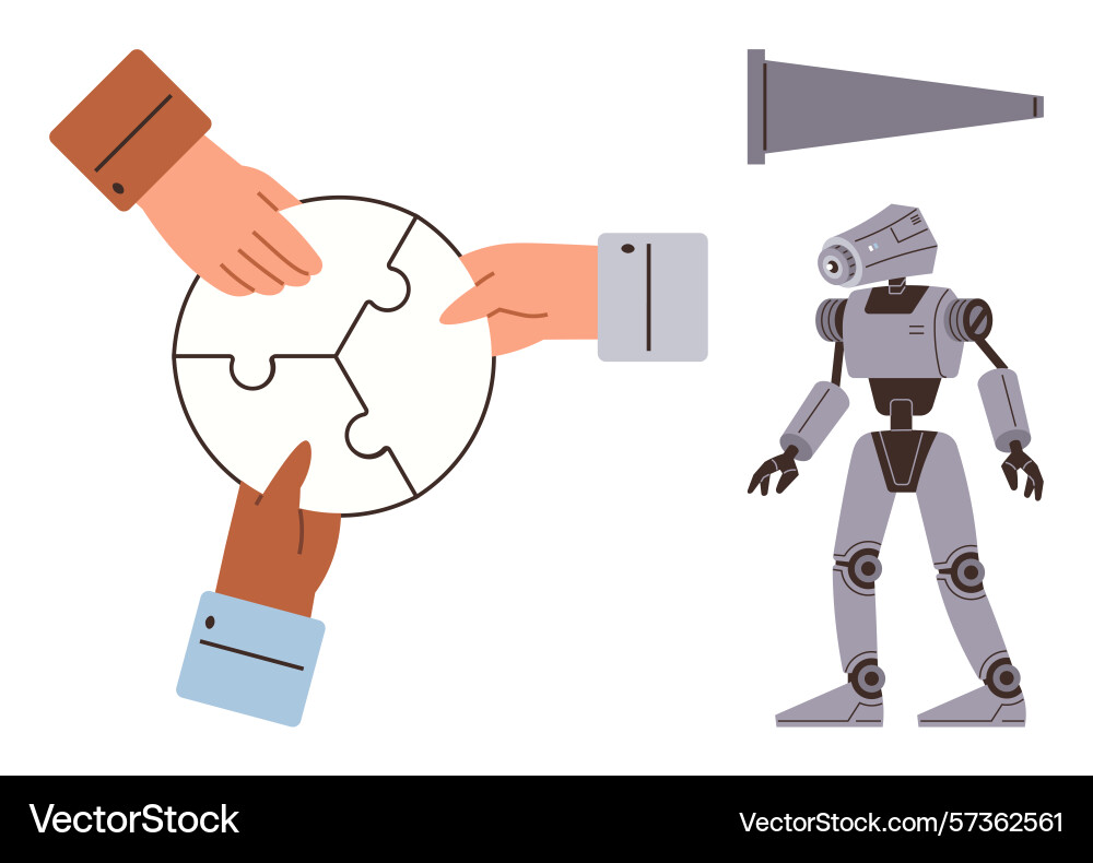 Collaborative problem solving and technology Collaborative problem solving and technology vector image