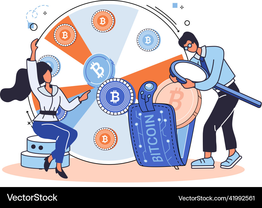 Cryptocurrency bitcoin mining metaphor blockchain Cryptocurrency bitcoin mining metaphor blockchain vector image