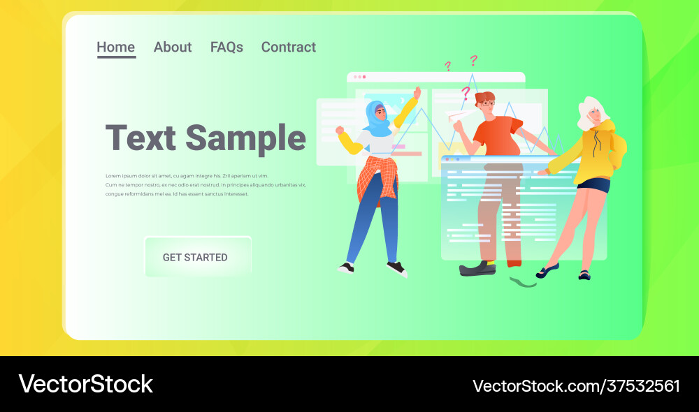 Developers team creating website ui interface web Developers team creating website ui interface web vector image