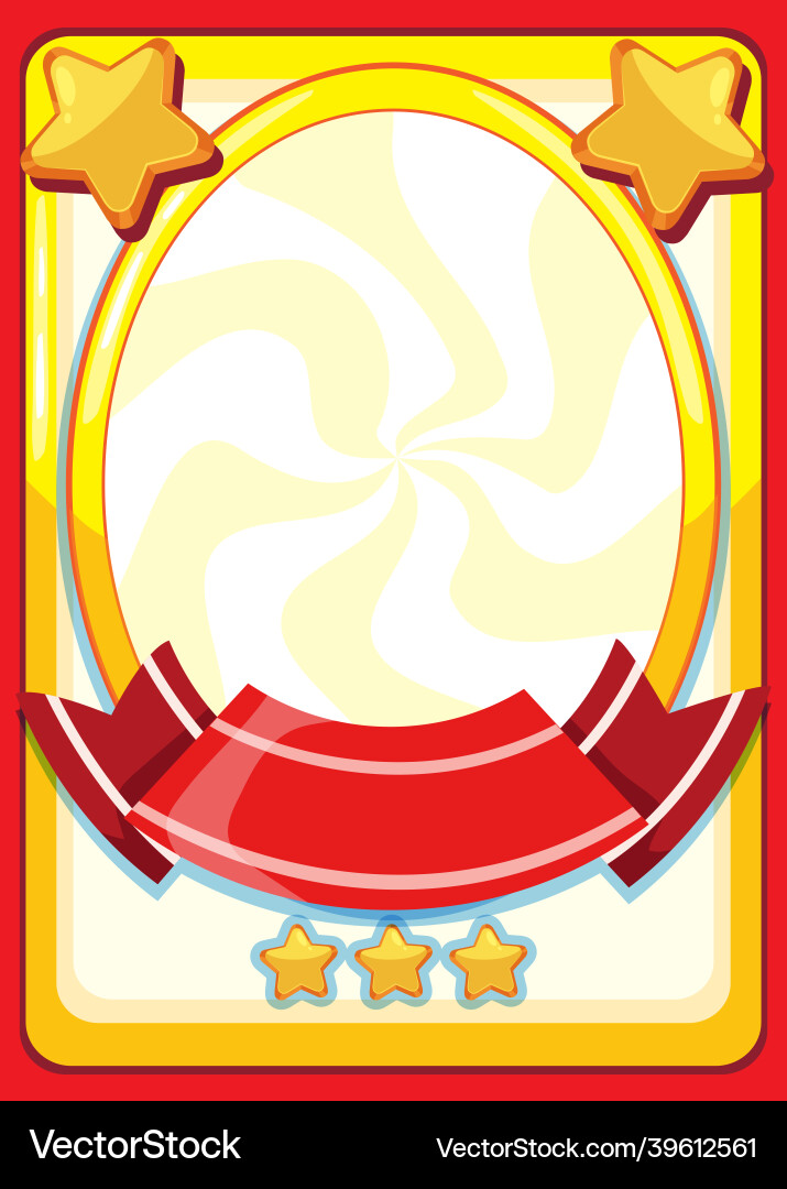 Empty game card template Empty game card template vector image