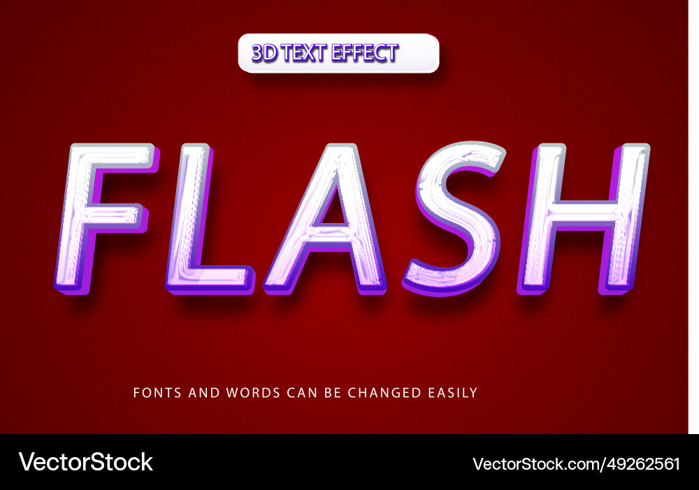 Flash 3d editable text effect style Flash 3d editable text effect style vector image