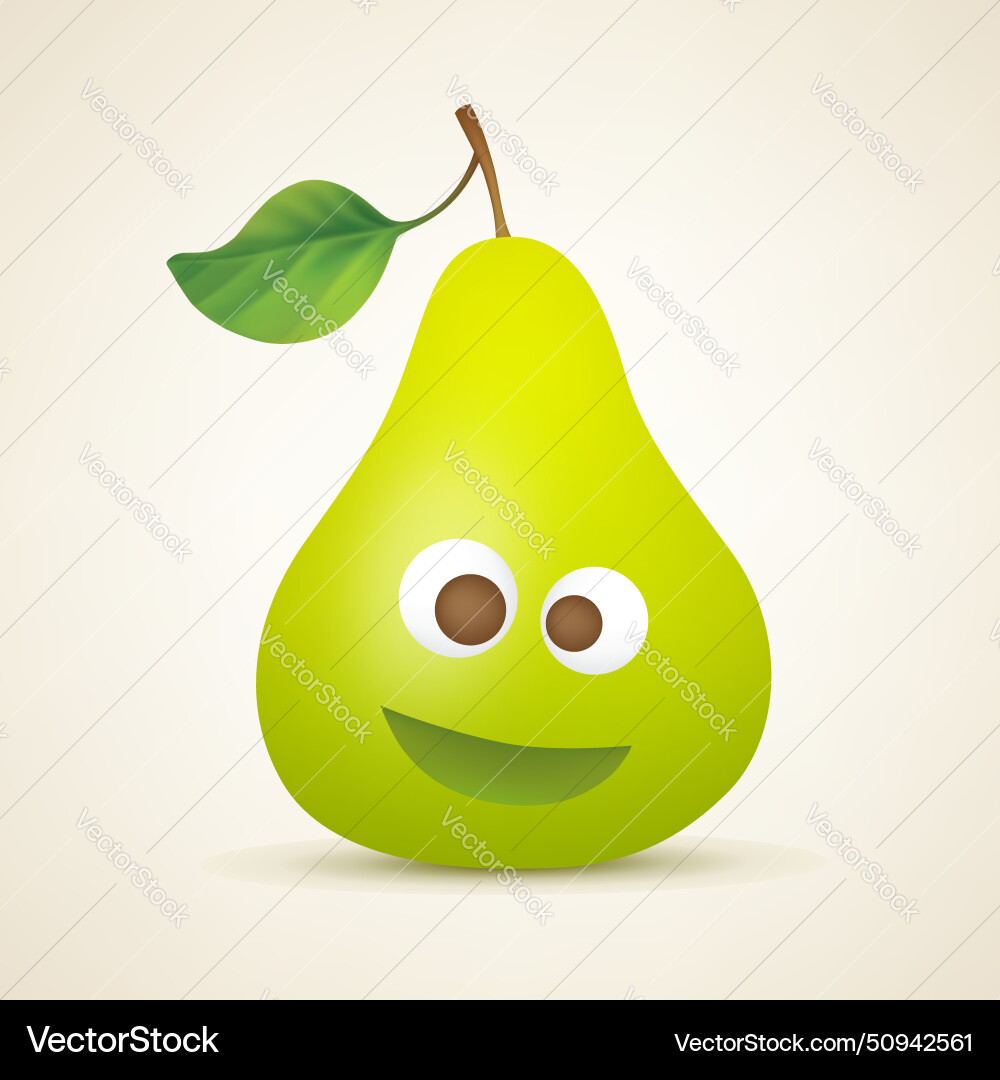 Funny smiling pear Funny smiling pear vector image