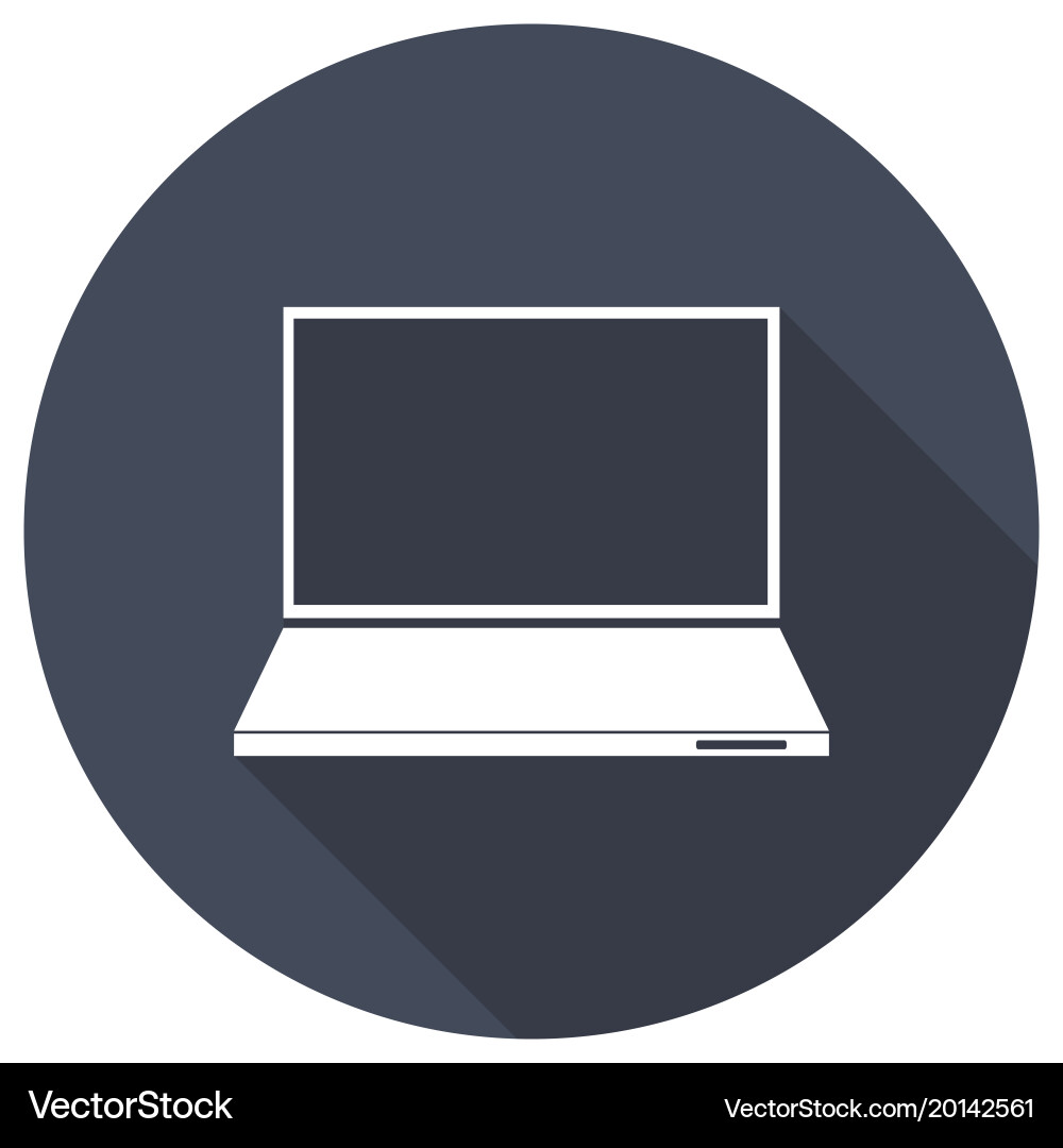 Laptop icon a long shadow – Royalty-Free Vector | VectorStock, image size:1000x1080