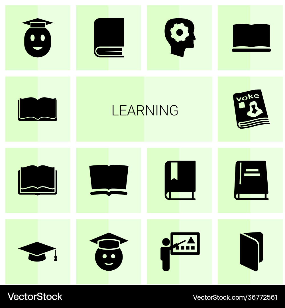Learning icons Vector Image