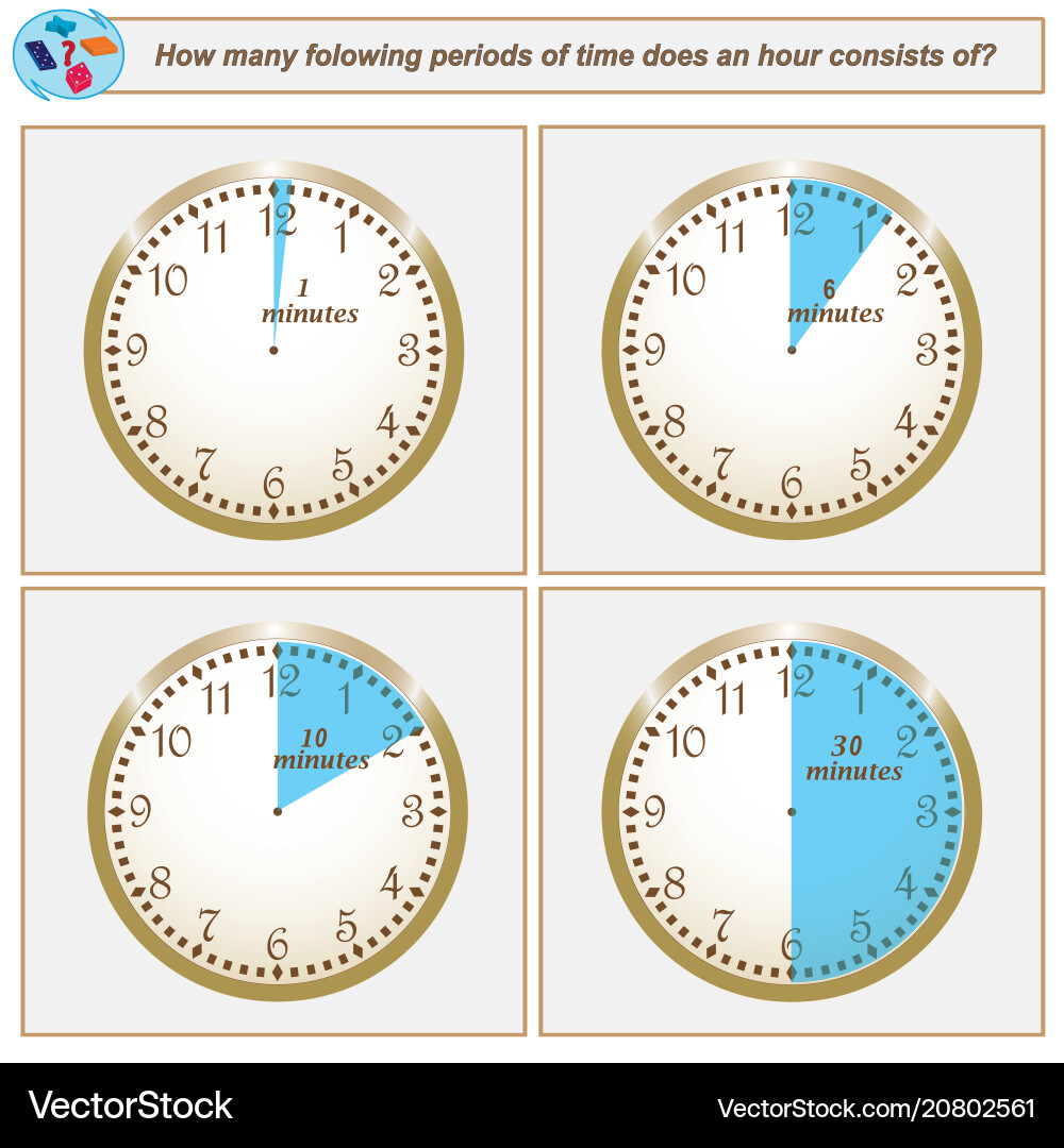 Logical task how many flowing periods of time Vector Image