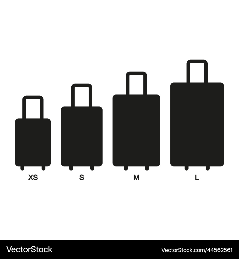 Luggage size icon suitcase simple flat Luggage size icon suitcase simple flat vector image