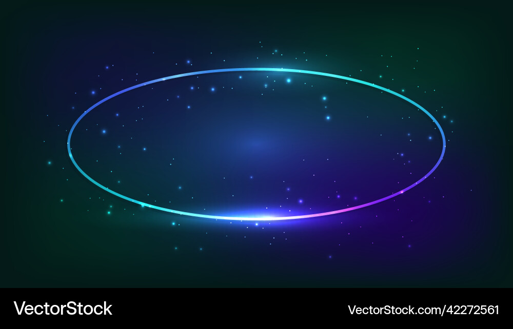Neon frame with shining effects and sparkles Vector Image