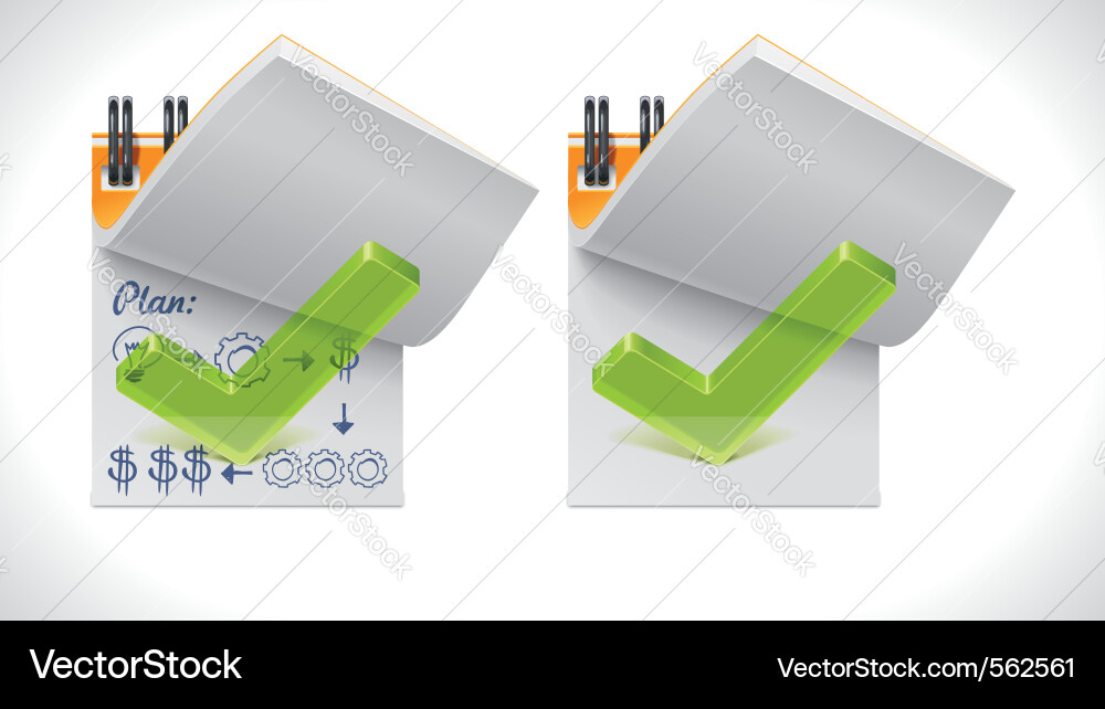 Open notepad with check mark xxl icon vector image