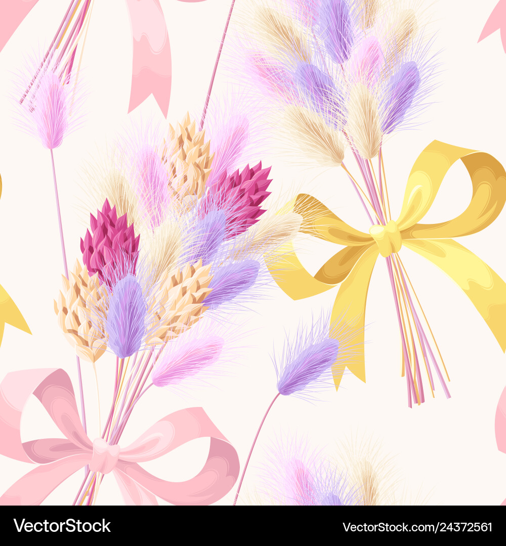 Pastel nahtloses Muster mit getrockneten Blüten Vektorbild