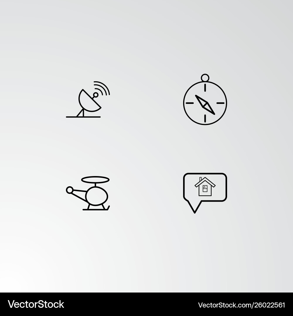 Set 4 perfect icons for navigation Vector Image