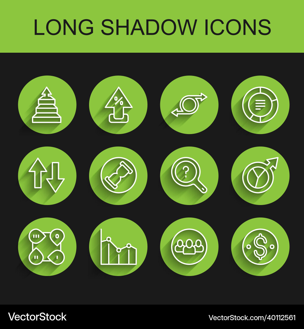 Set line infographic element pie chart Set line infographic element pie chart vector image
