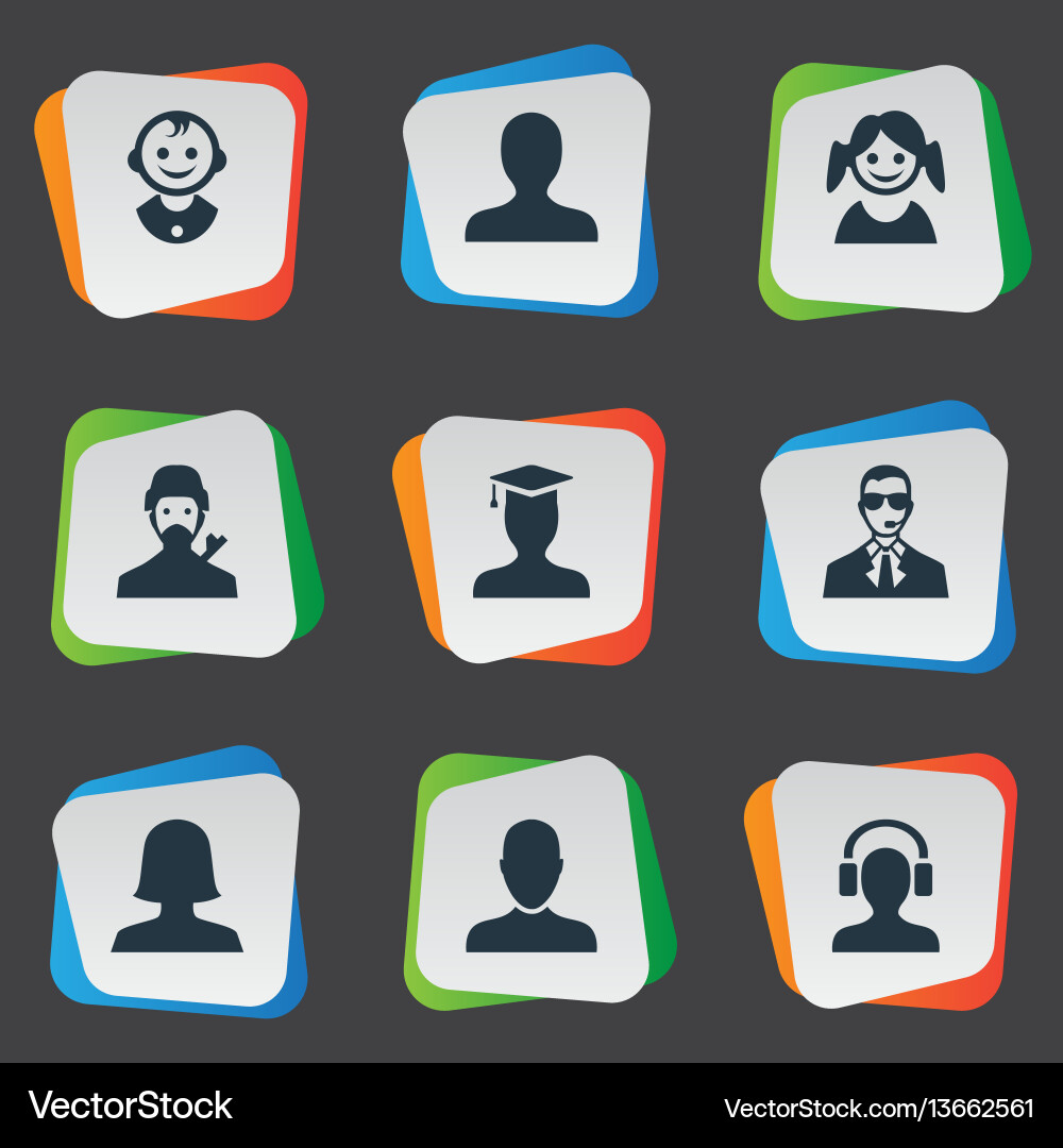 Set of simple member icons Set of simple member icons vector image