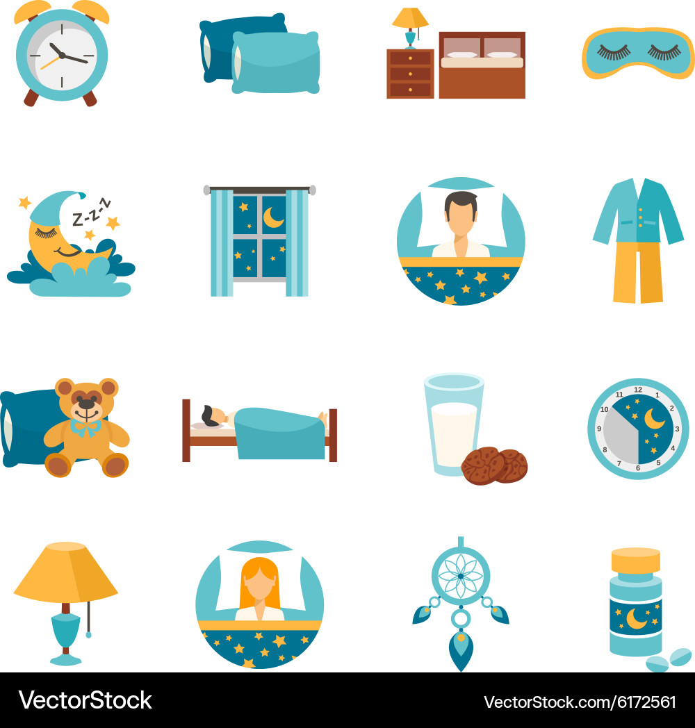 Sleep Icons - Bedtime Set Vector Image