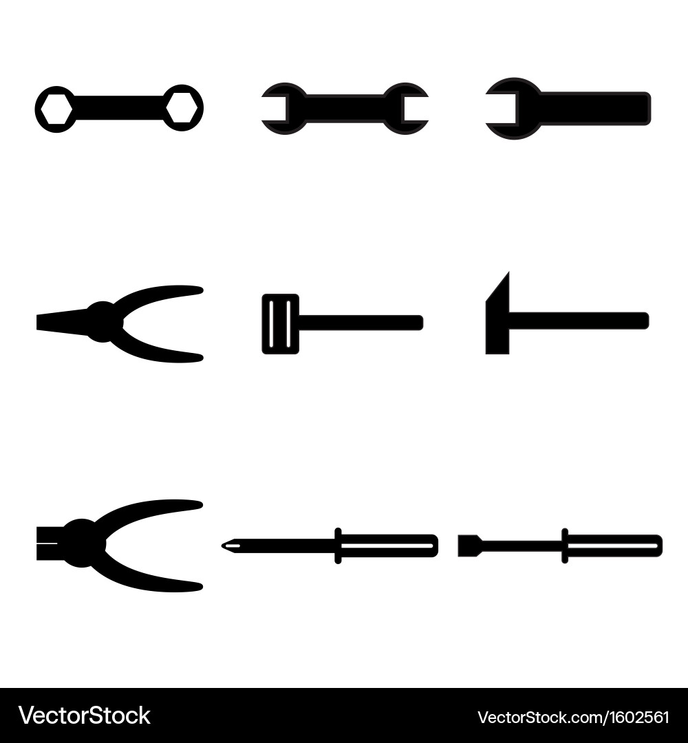 Tools icon set vector image