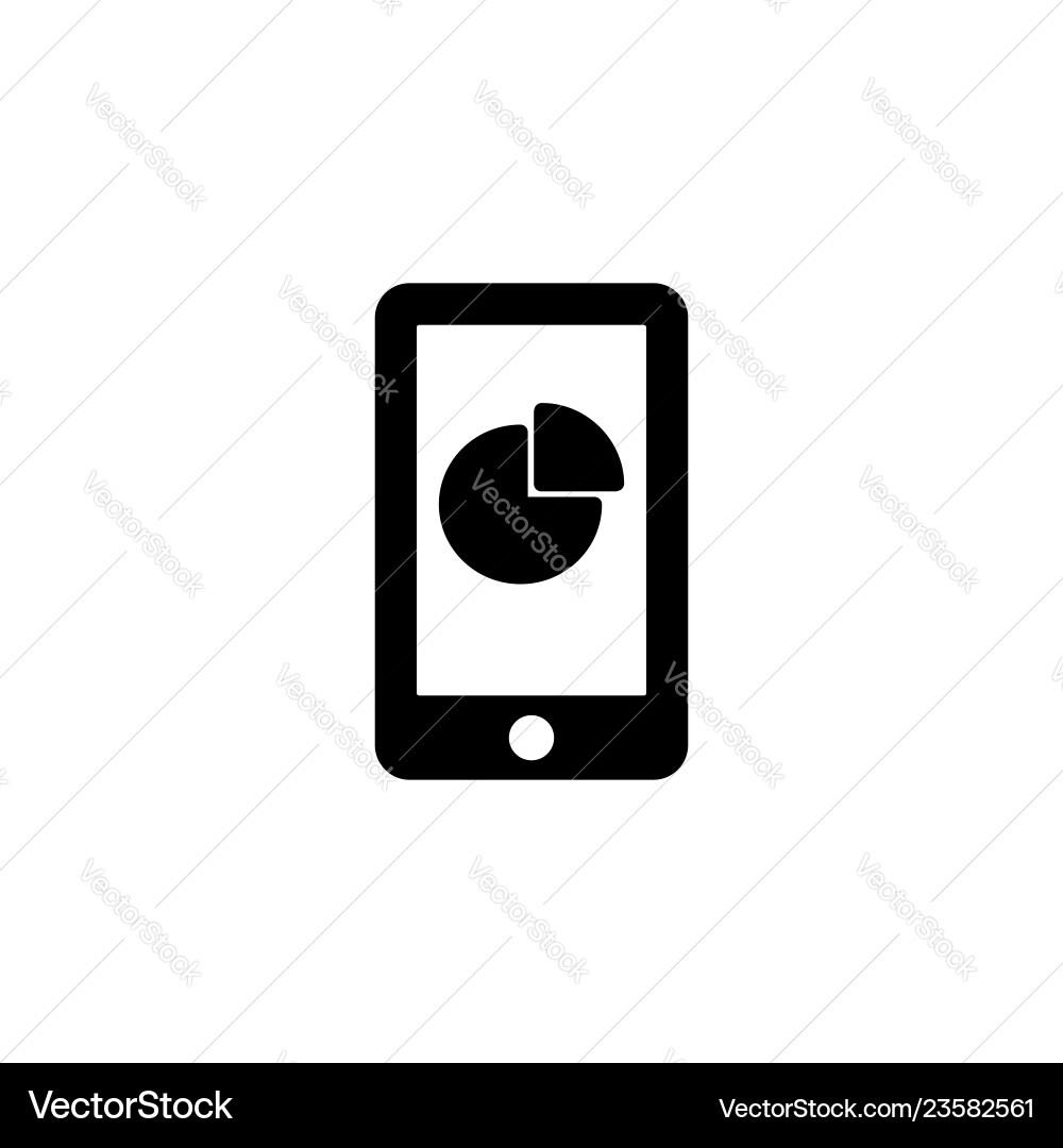 Web line icon smartphone with business graphs Web line icon smartphone with business graphs vector image
