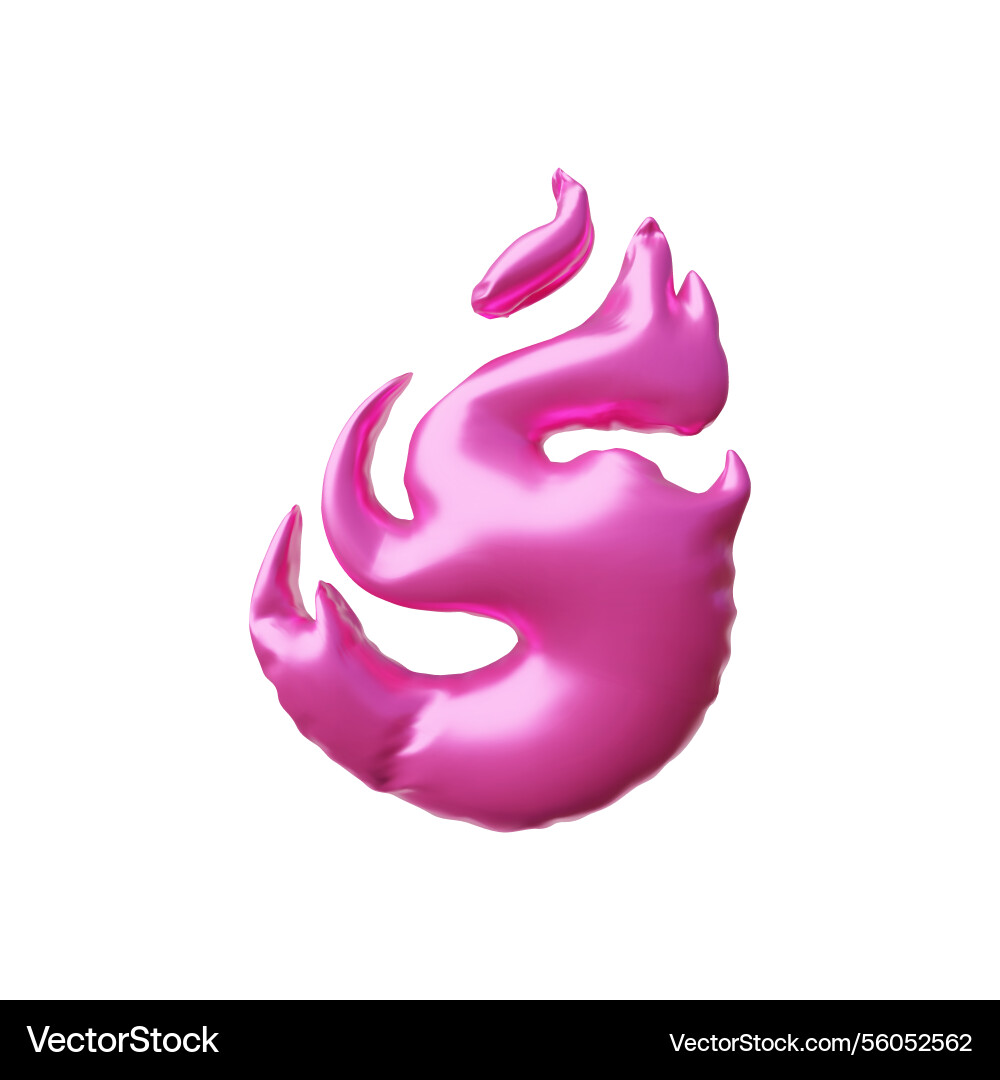 3d set of flame shape in the style 3d set of flame shape in the style vector image