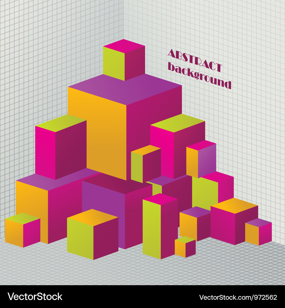 Abstract 3d cubes for design vector image