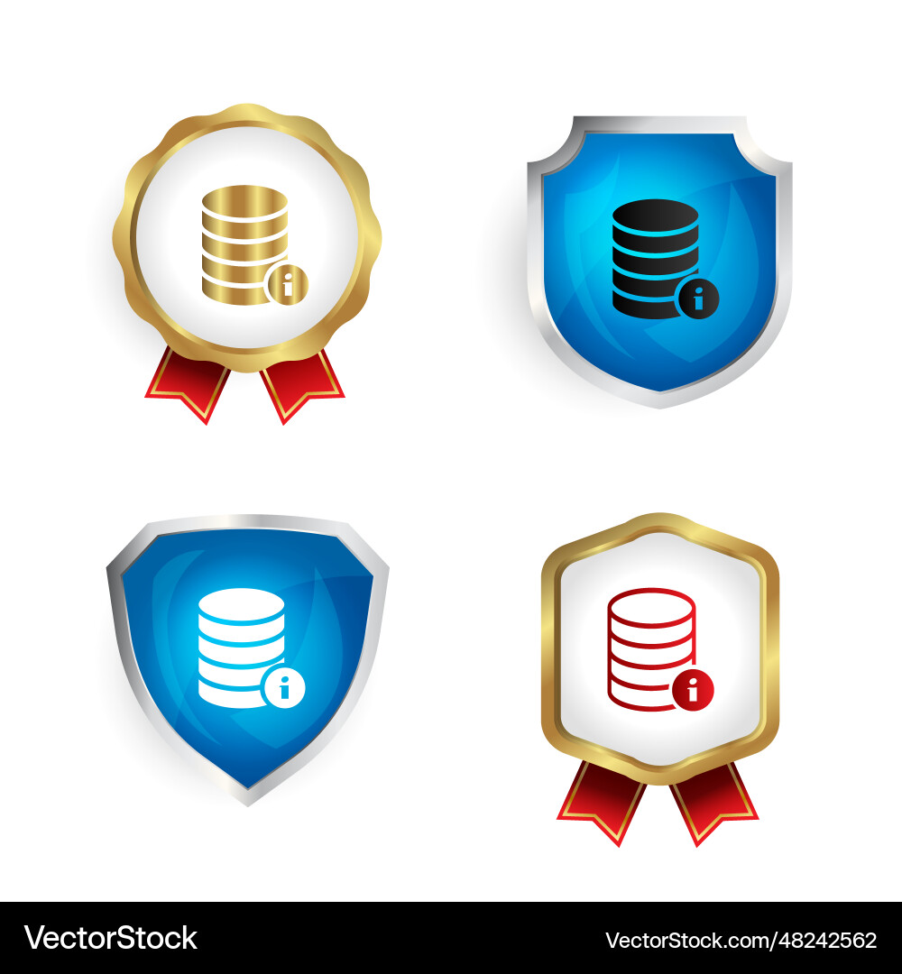 Abstract database info badge and label collection Abstract database info badge and label collection vector image