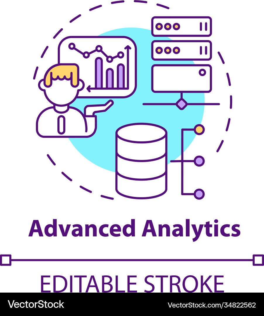 Advanced analytics concept icon Advanced analytics concept icon vector image