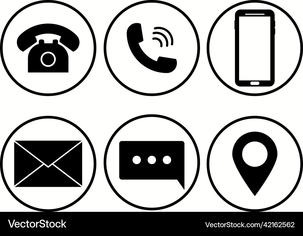 Contact line icons for mobile and web contains vector image