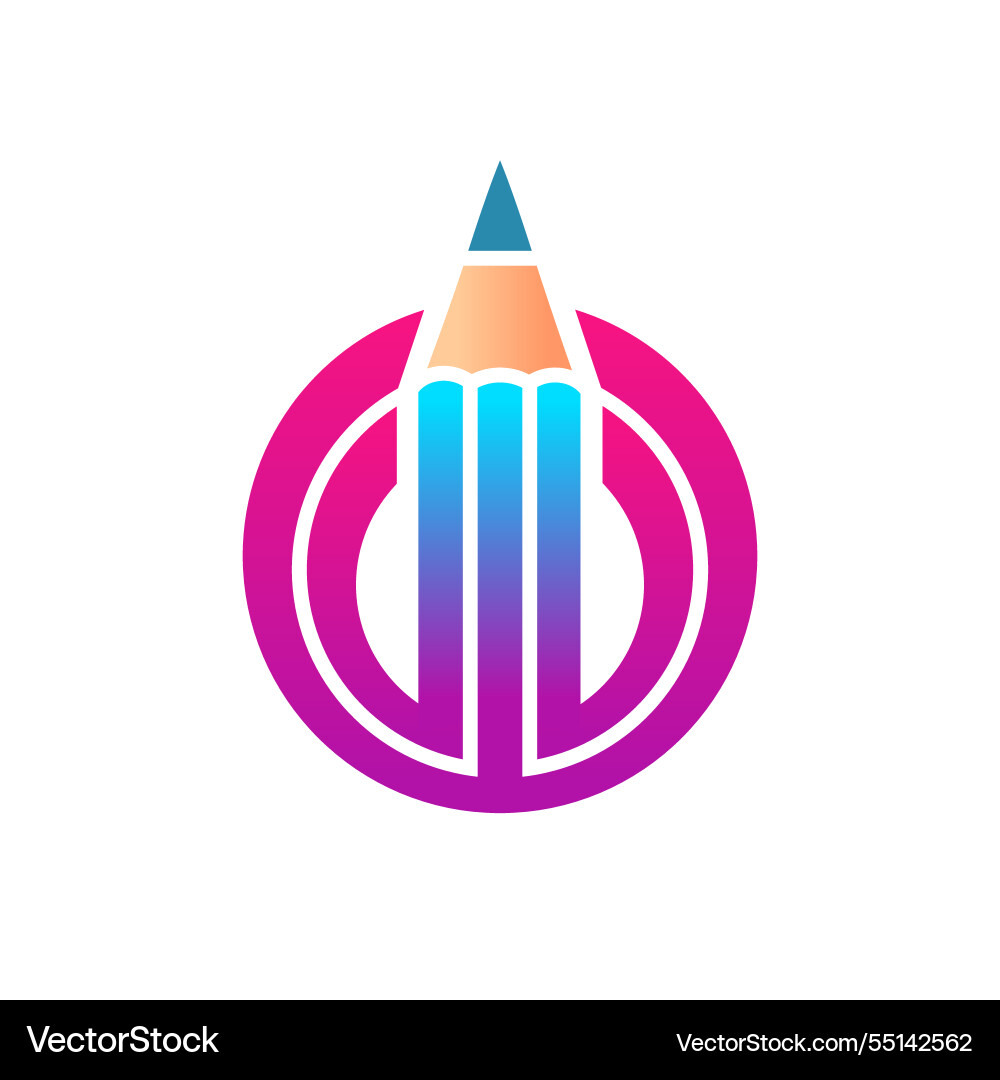 Creative pencil logo icon design concept color Creative pencil logo icon design concept color vector image
