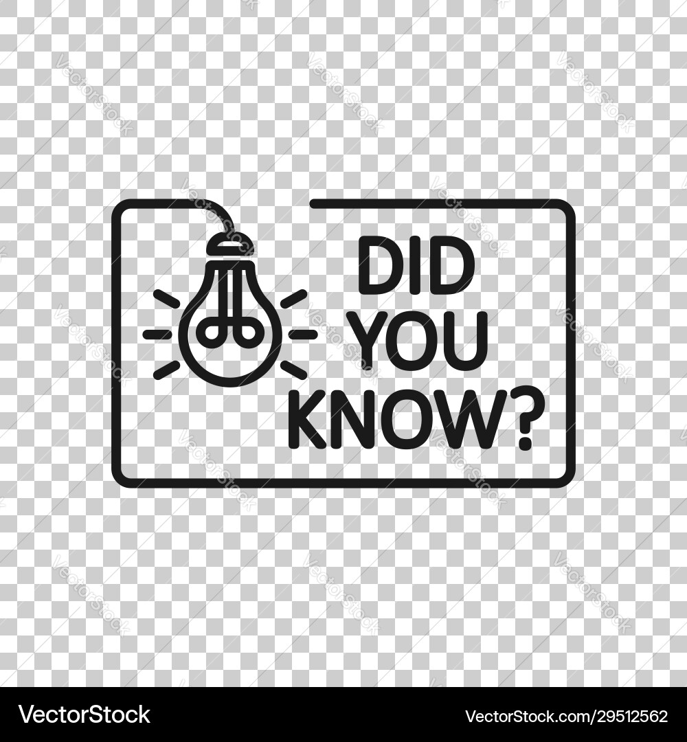 Did you know icon in flat style question mark Did you know icon in flat style question mark vector image